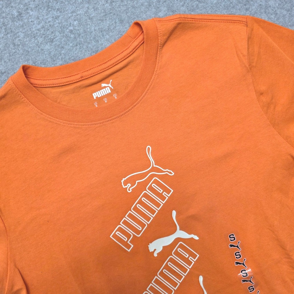 Puma Men's Orange‎ Classic Logo T Shirt Short Sleeve Size Small Activewear NWT